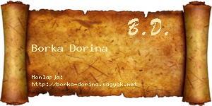 Borka Dorina névjegykártya